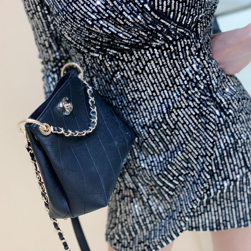 Chanel Grained Calfskin Small Hobo Bag AS1461