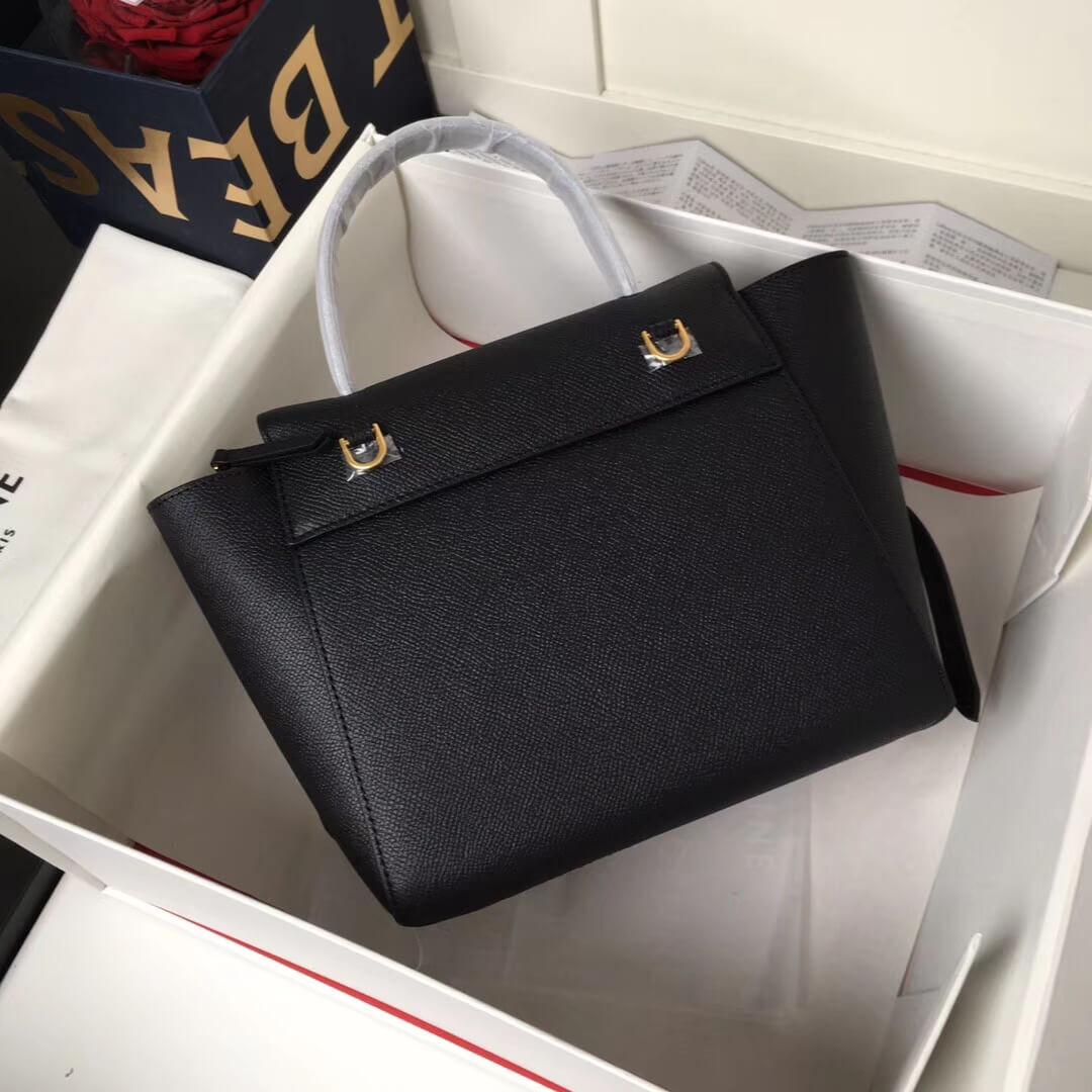Celine Micro Belt Bag In Grained Calfskin 189153 Black