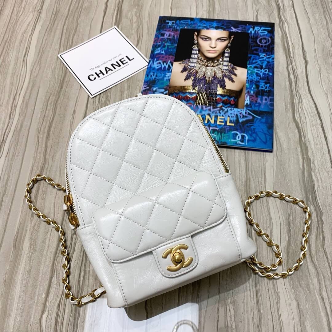 Chanel Waxy Calfskin CC Day Backpack Bag AS8866
