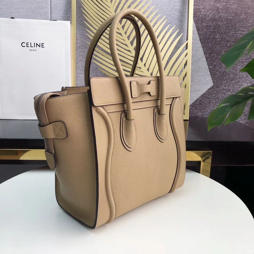 Celine Micro Luggage Handbag In Drummed Calfskin 189793