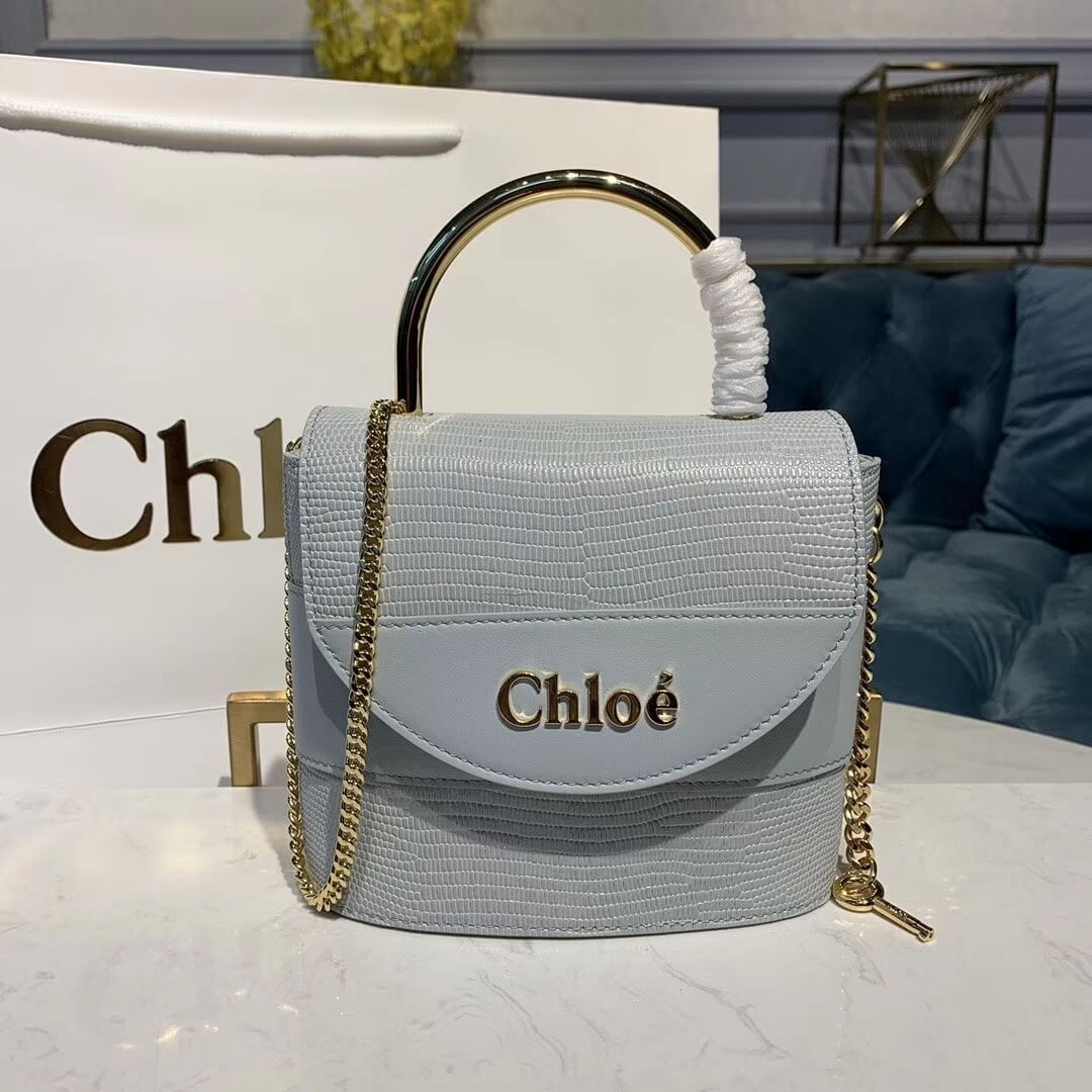 Chloe Small Aby Lock Chain Bag Embossed Lizard Effect S1220