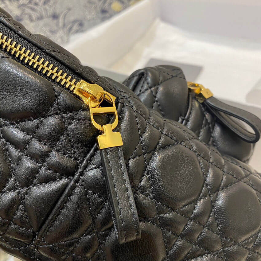 Christian Dior Black Cannage Lambskin Small Backpack M9221