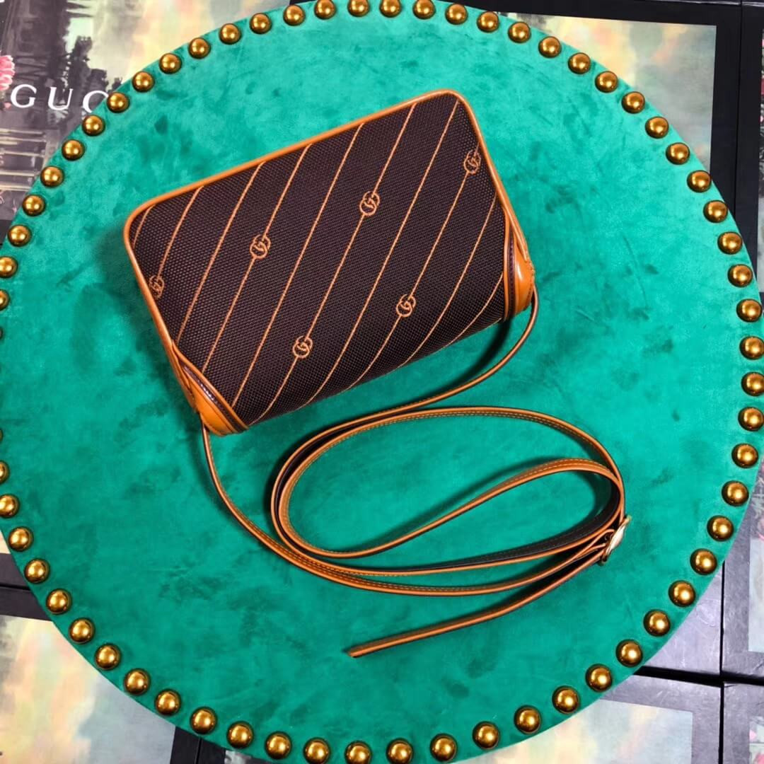 Gucci Calfskin Canvas Rajah Shoulder Bag 424224