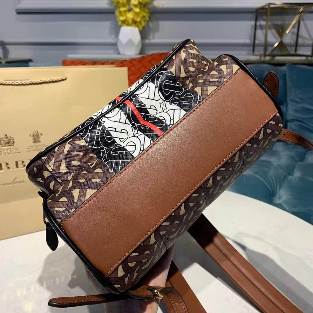 Burberry Monogram Stripe Print E-canvas Backpack 80193461