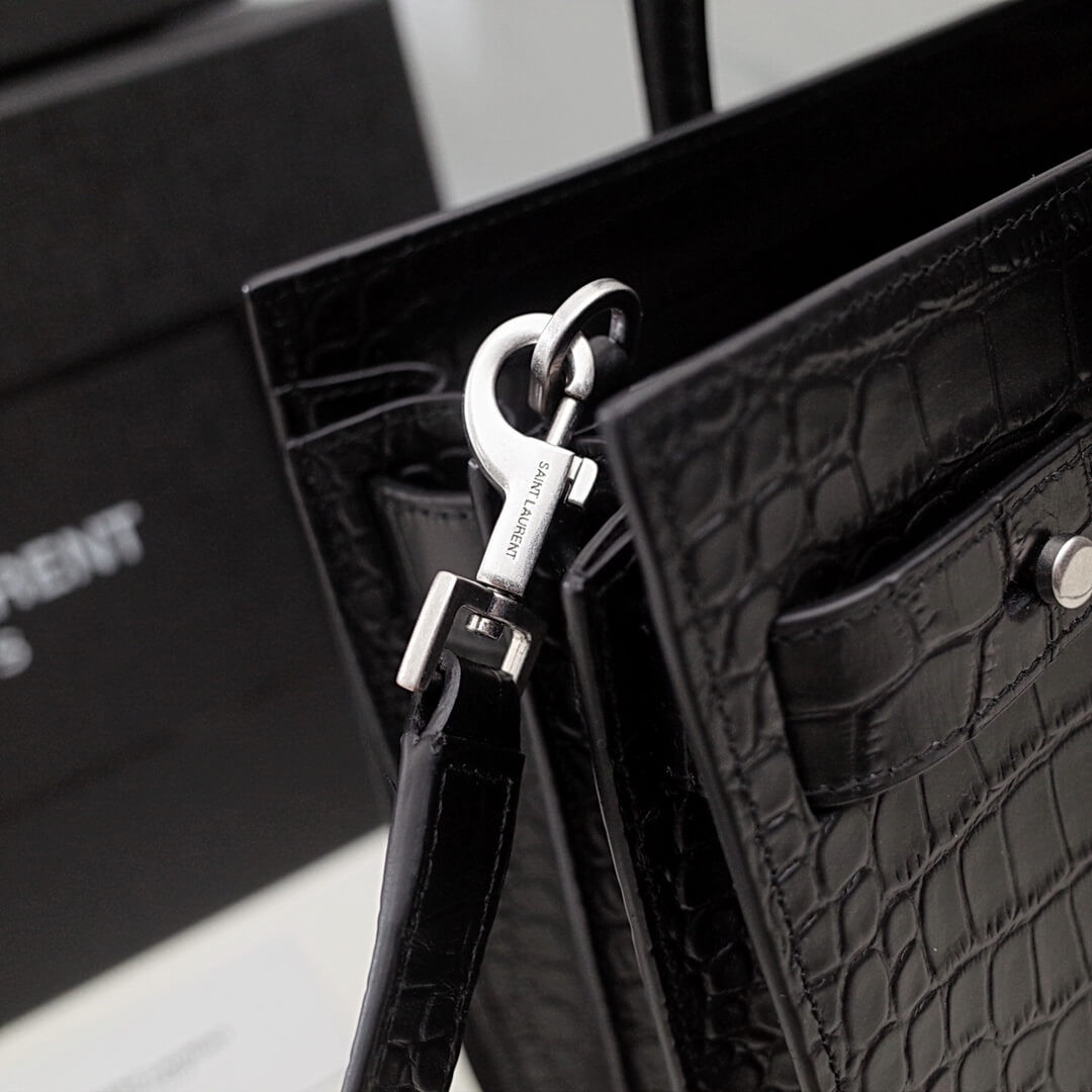Saint Laurent Sac De Jour Souple Baby In Crocodile Embossed Leather 477477
