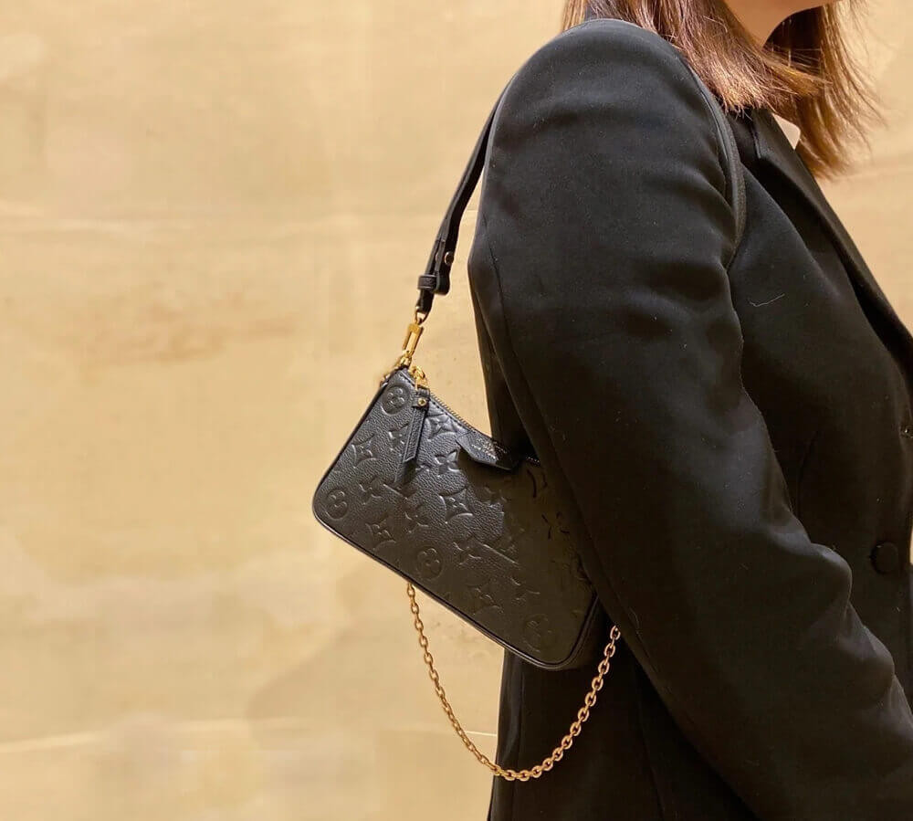 Louis Vuitton Monogram Empreinte Easy Pouch On Strap M80349 Black