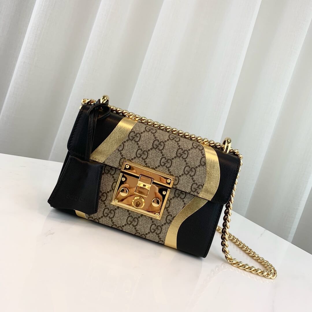 Gucci Padlock Small GG Shoulder Bag 432182 Black