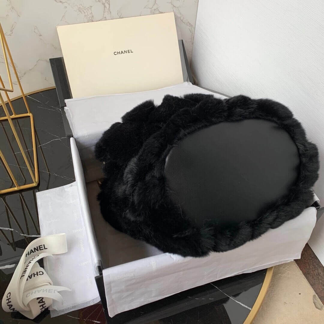 Chanel Shearling Lambskin Bucket Bag AS2241