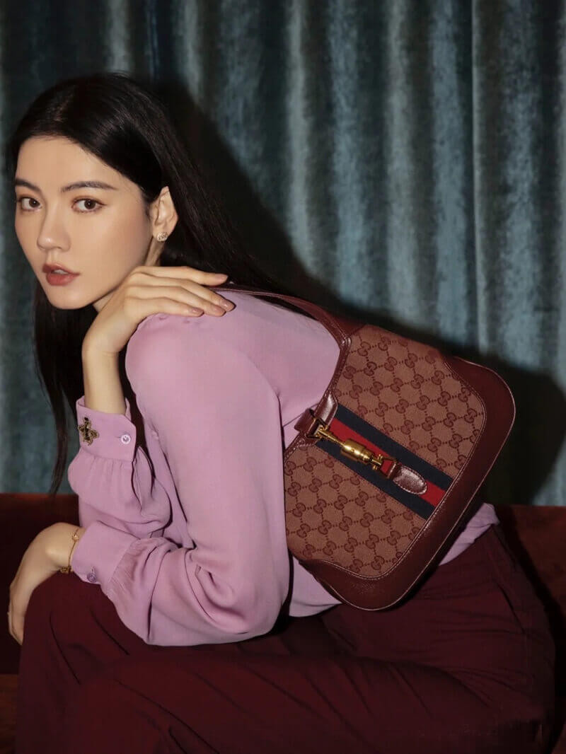 Gucci Jackie 1961 Small Shoulder Bag 636706 in Burgundy GG Canvas