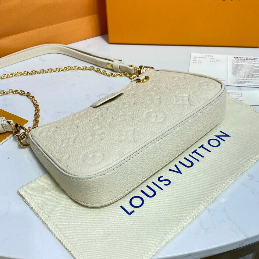 Louis Vuitton Monogram Empreinte Easy Pouch On Strap M81066 Creme