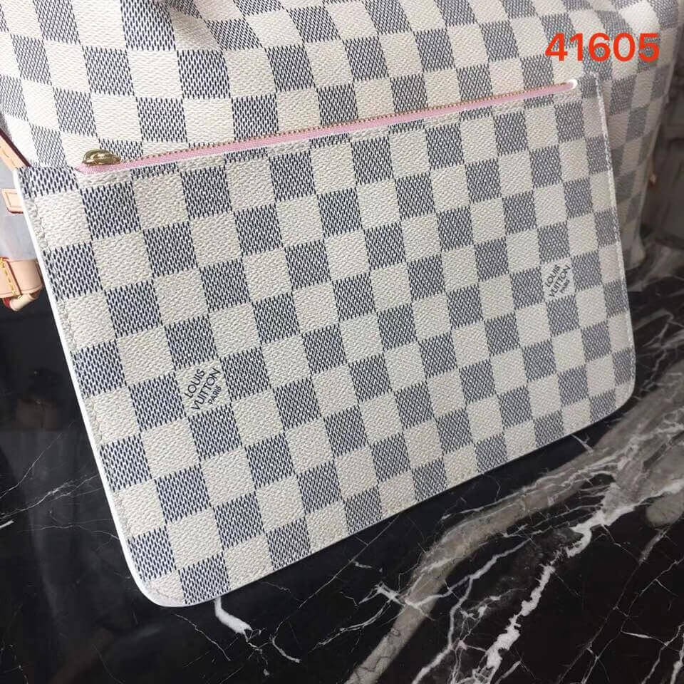 Louis Vuitton Damier Azur Canvas Neverfull MM N41605 Pink