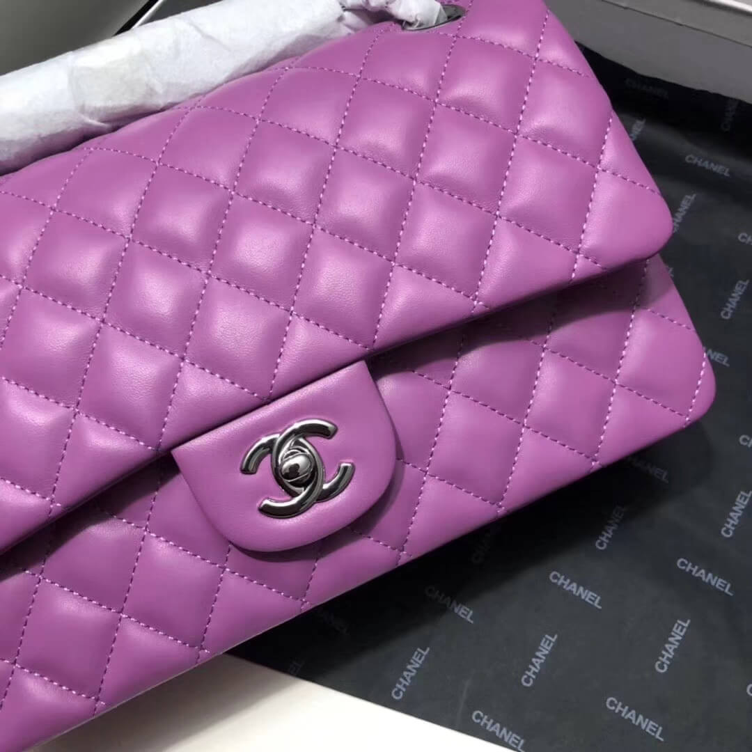 Chanel 1112 Purple Medium Size 2.55 Lambskin Leather Flap Bag