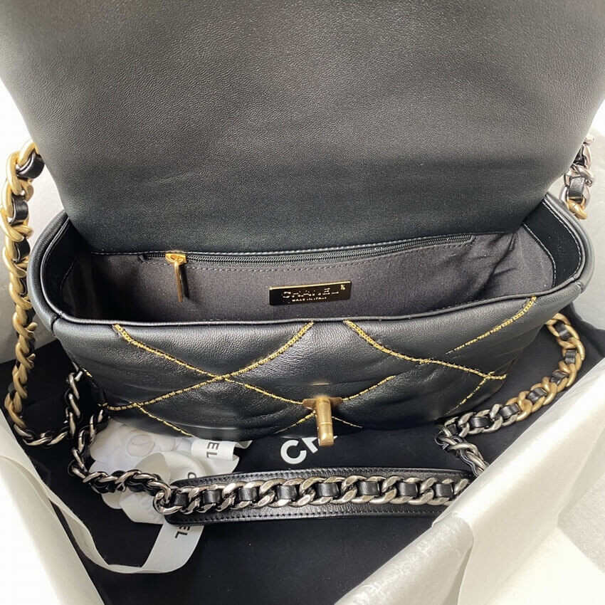 Chanel 19 Flap Bag Black AS1160 B03215
