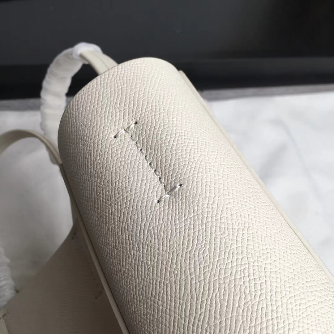 Celine Small Cabas In Grained Calfskin 189813 White/Blue