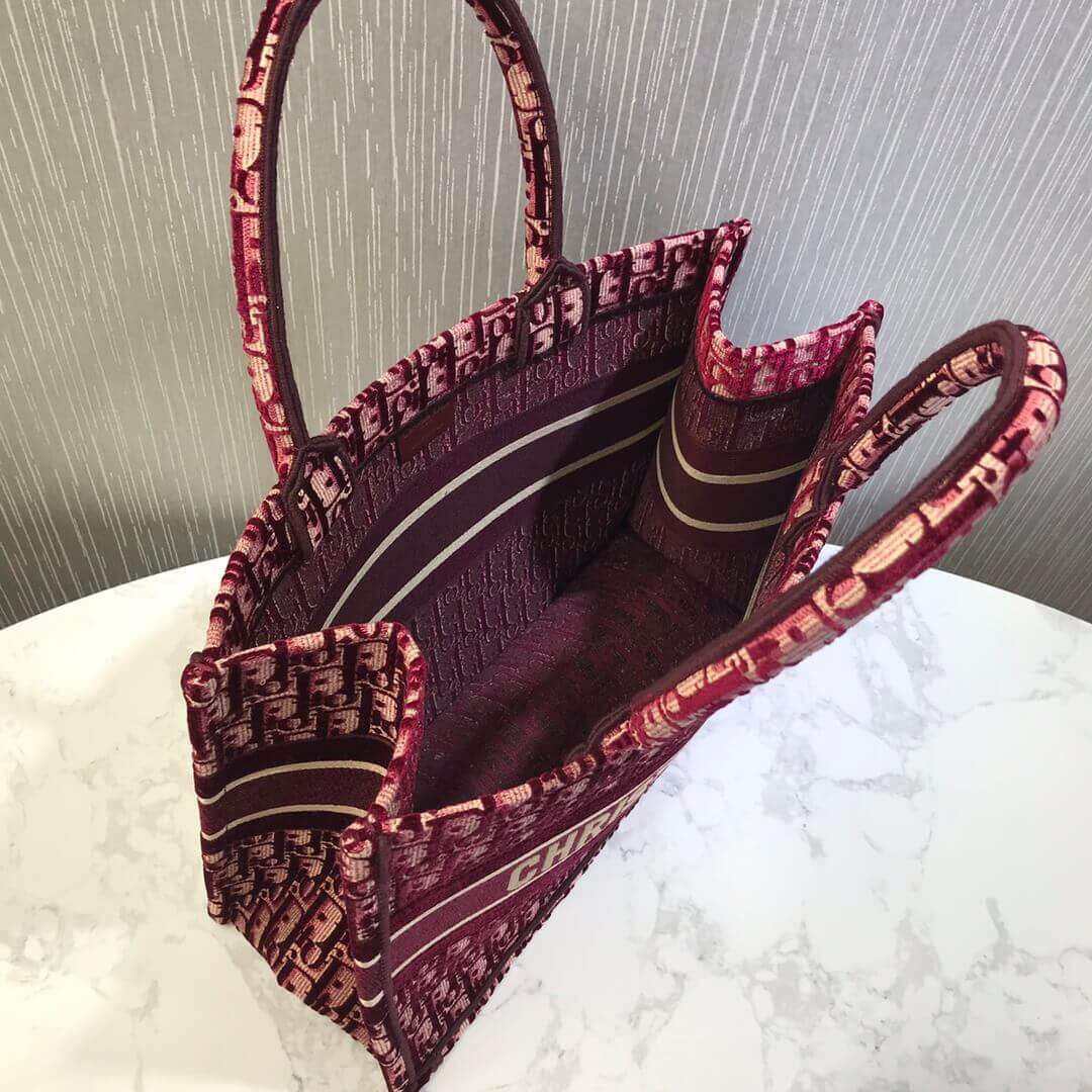 Christian Dior Small Book Tote Embossed Velvet M1296