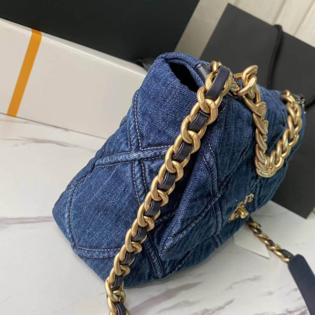 Chanel 19 Large Flap Bag AS1161 Denim