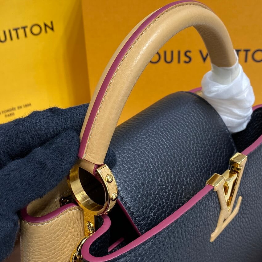 Louis Vuitton Capucines BB M59061 Black/Arizona Beige