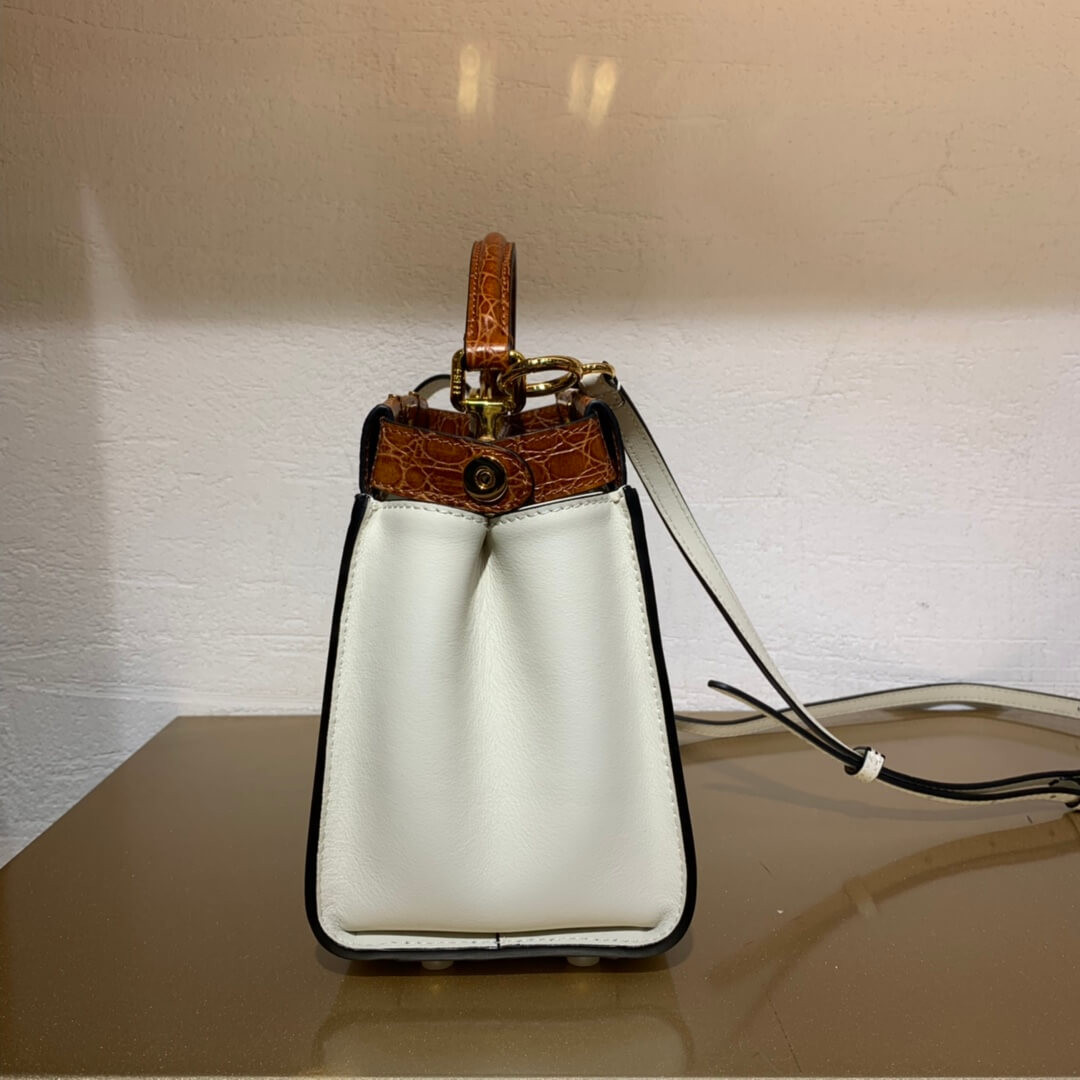 Fendi Peekaboo Iconic Mini Leather Bag 8BN244 White