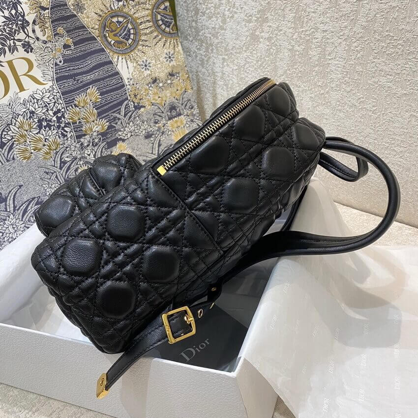 Christian Dior Black Cannage Lambskin Small Backpack M9221