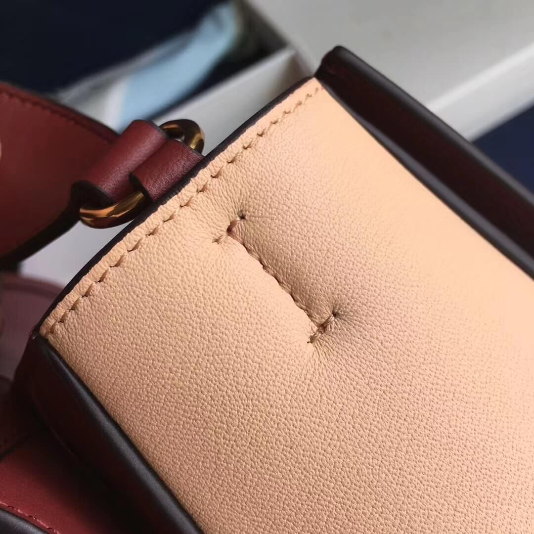 Celine Frame Medium Shoulder Bag 180263 Red/Beige