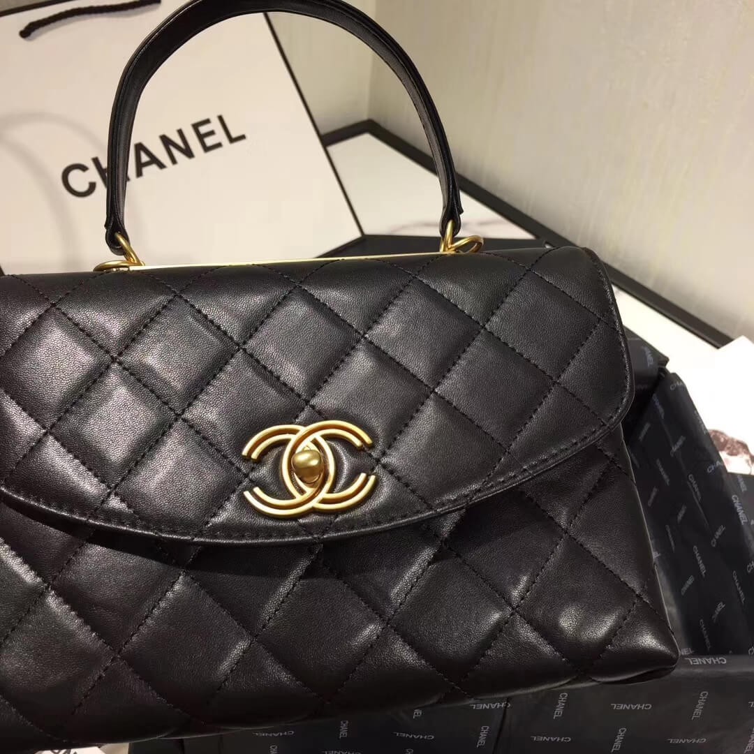 Chanel Flap Bag With Top Handle AS1174