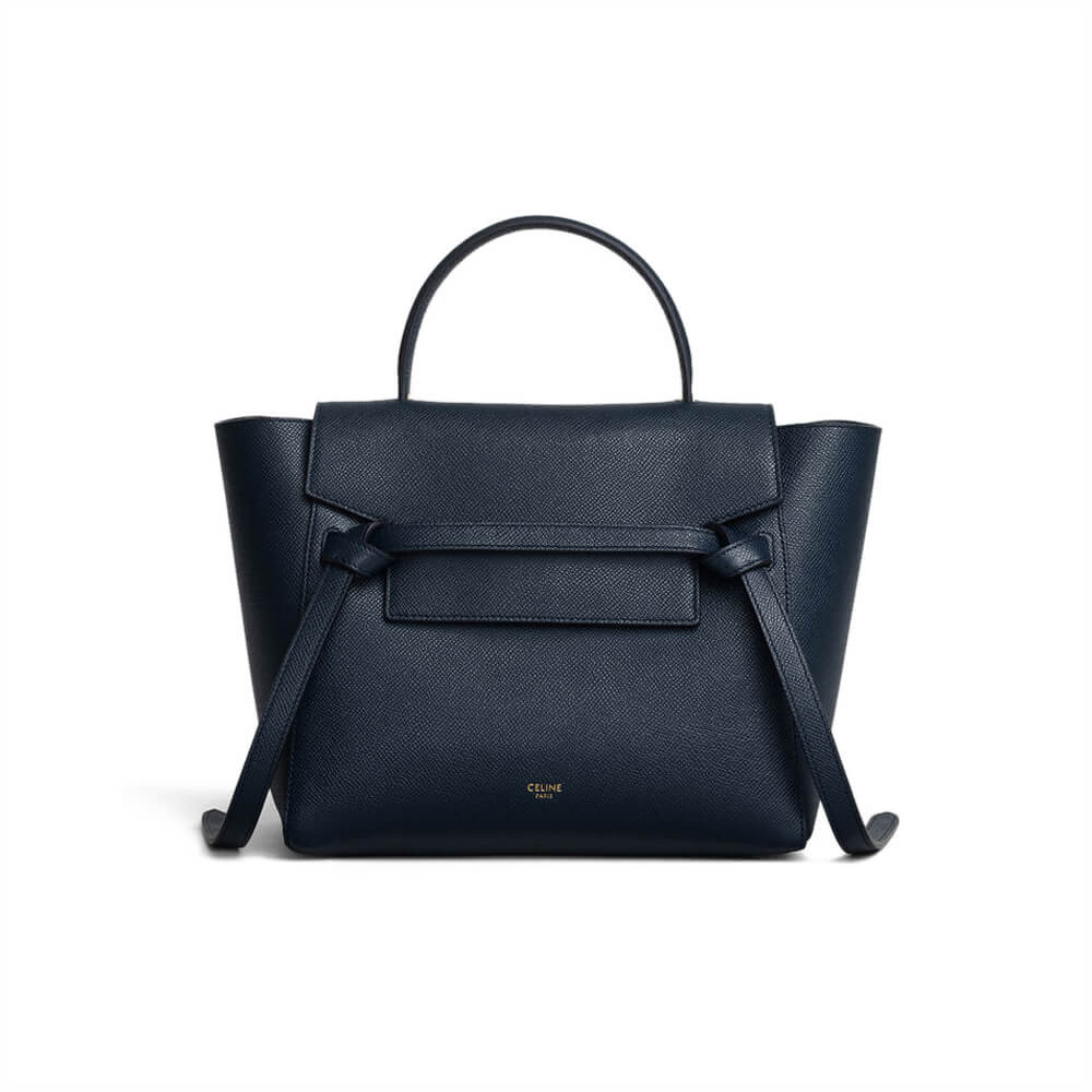 Celine Micro Belt Bag In Grained Calfskin 189153 Navy Blue