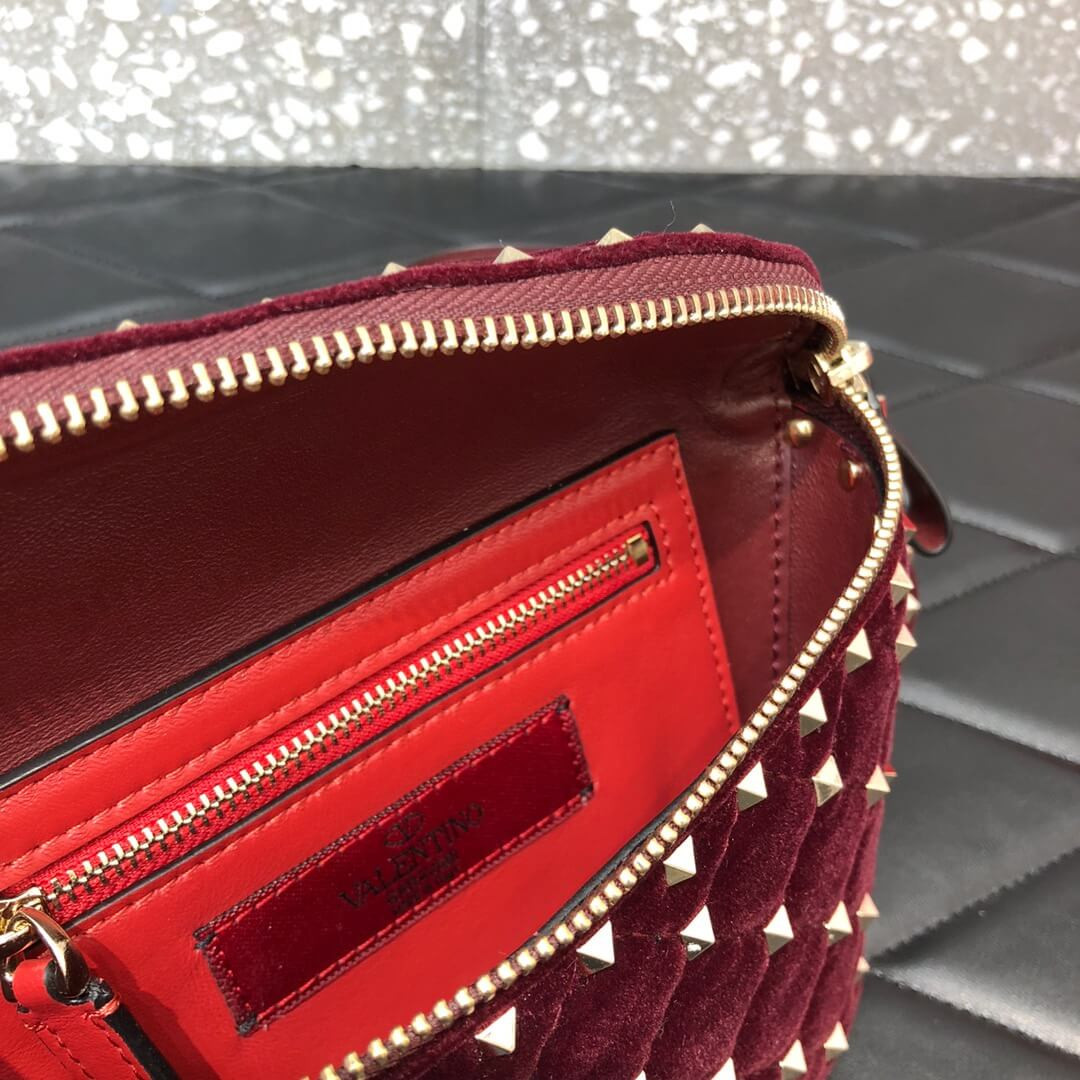 Valentino Garavani Velvet Rockstud Spike Belt Bag 0620R