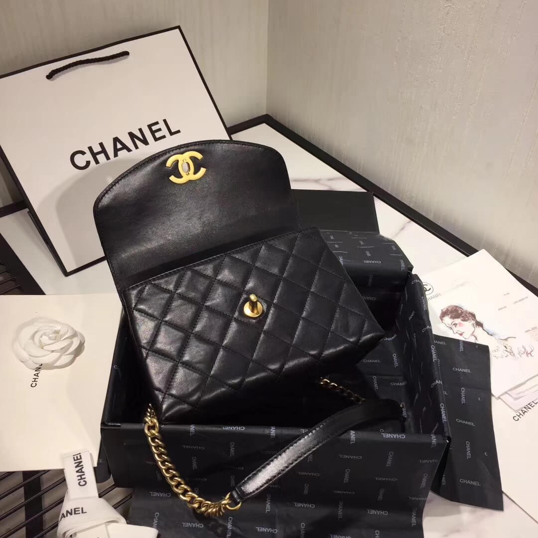 Chanel Flap Bag With Top Handle AS1174