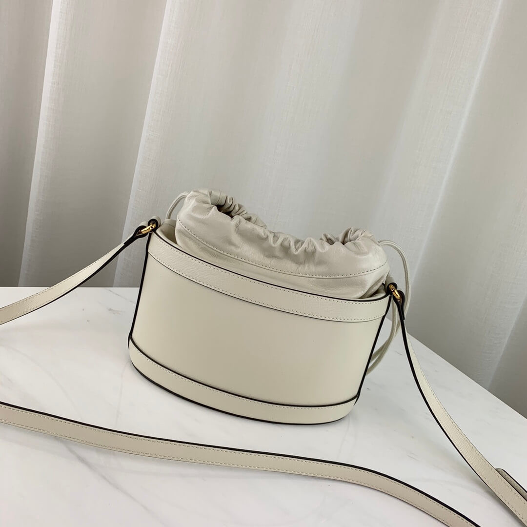 Gucci 1955 Horsebit Bucket Bag 602118 White