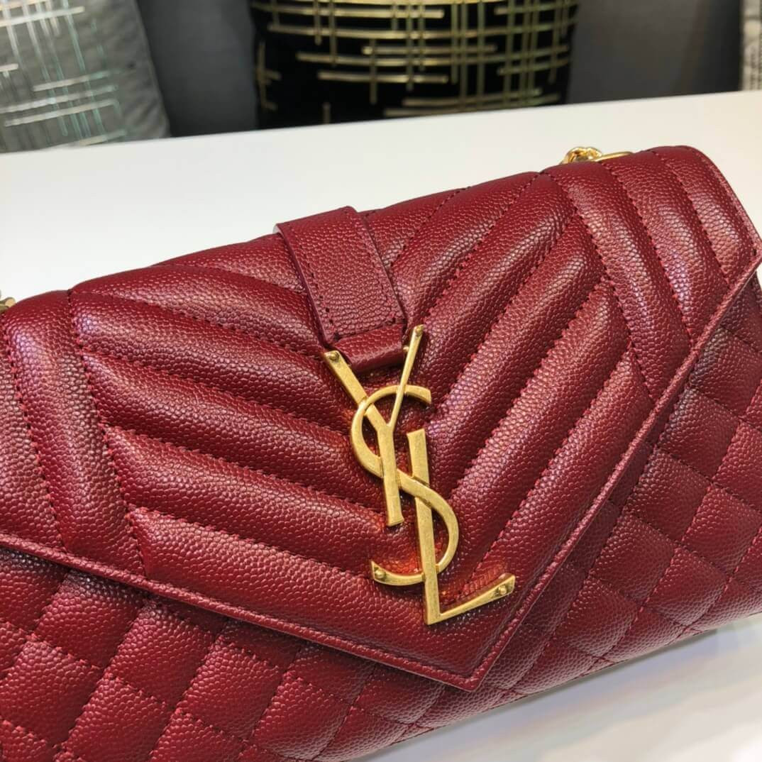 Saint Laurent Grain Leather Envelope Small Bag 526286