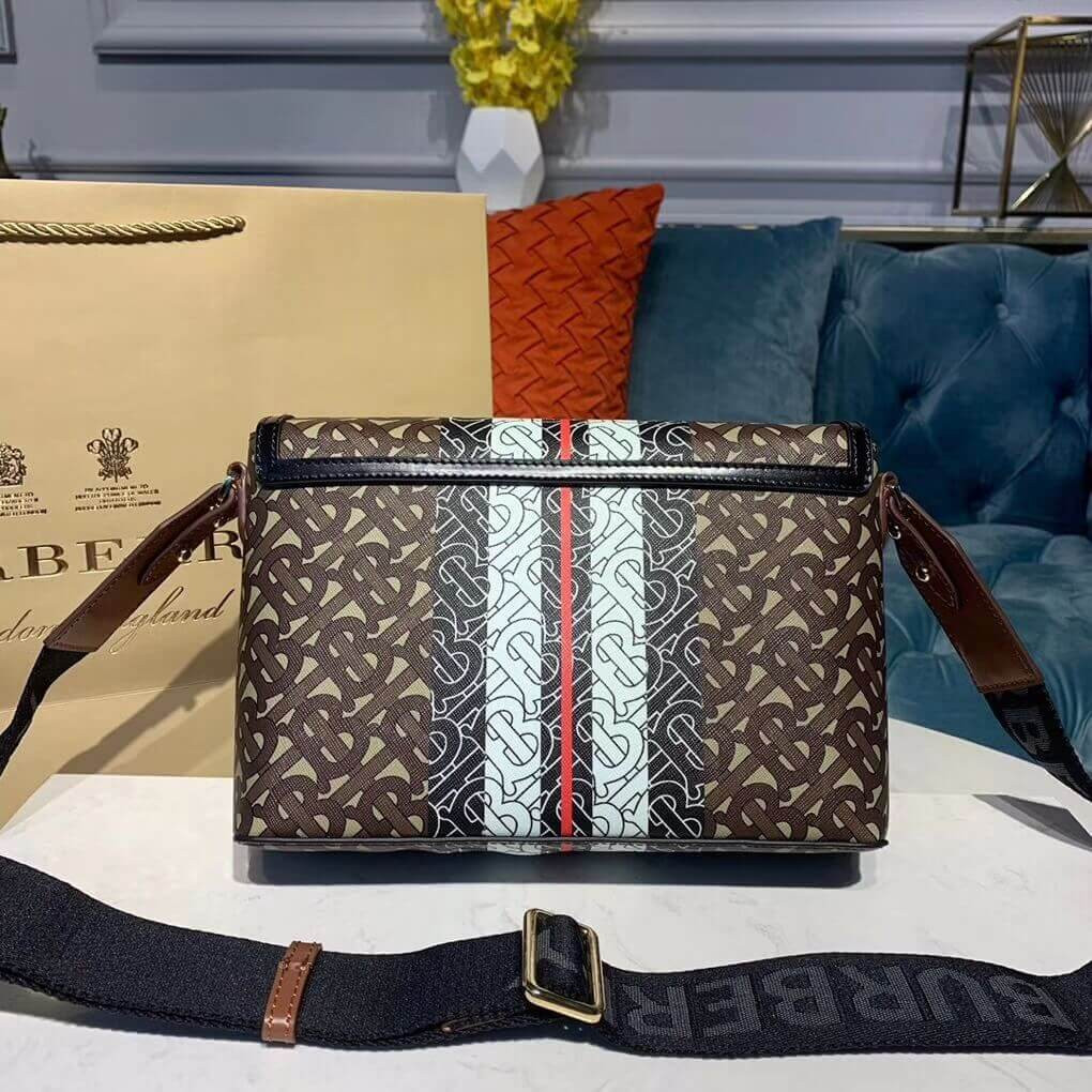 Burberry Monogram Stripe E-canvas Note Crossbody Bag 80193661