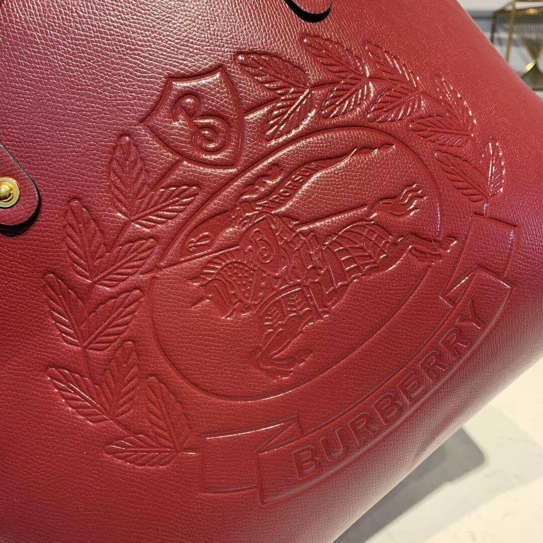 Burberry Small Embossed Crest Leather Tote 40802081