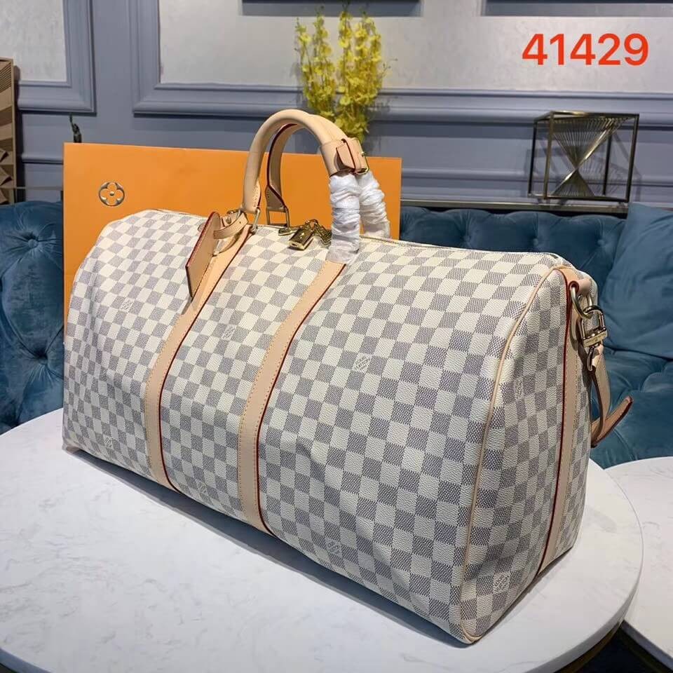 Louis Vuitton Damier Azur Keepall Bandouliere 55 N41429