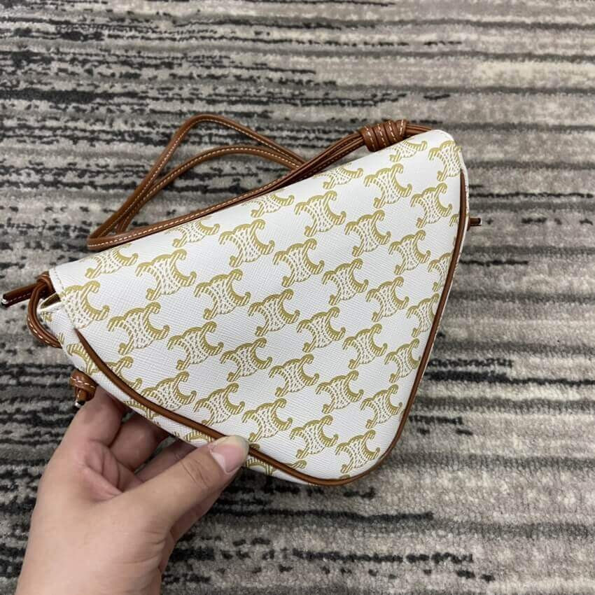 Celine Triangle Bag In Triomphe Canvas With Celine Print 195902