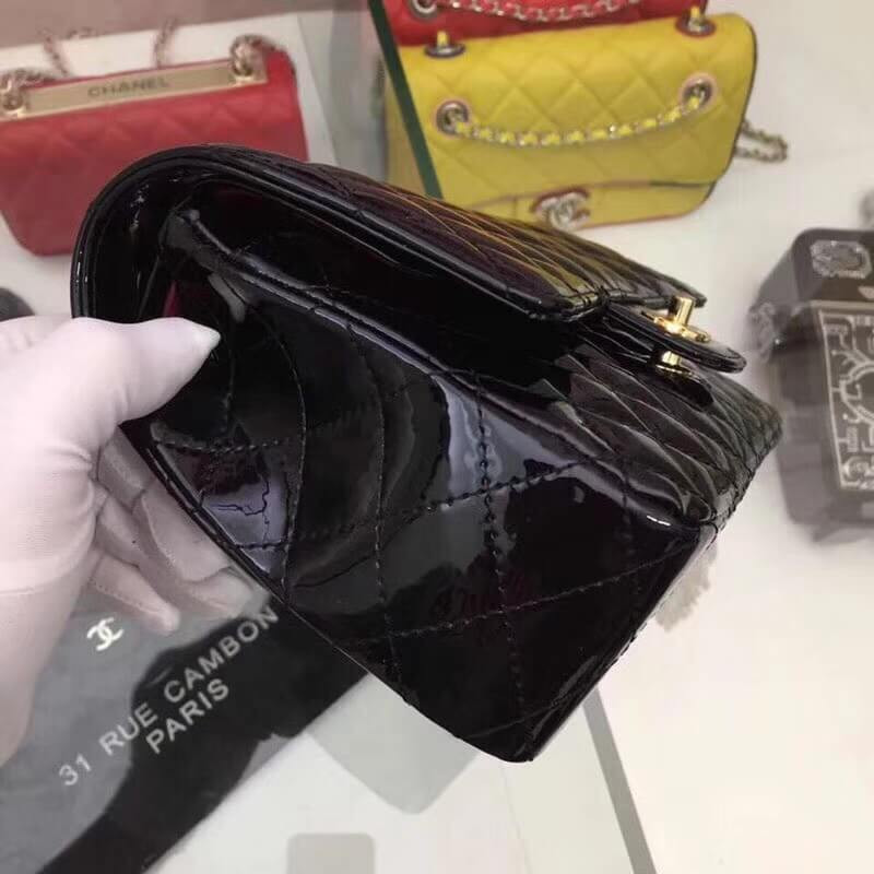Chanel Pantent Leather Classic Flap Bag A01112