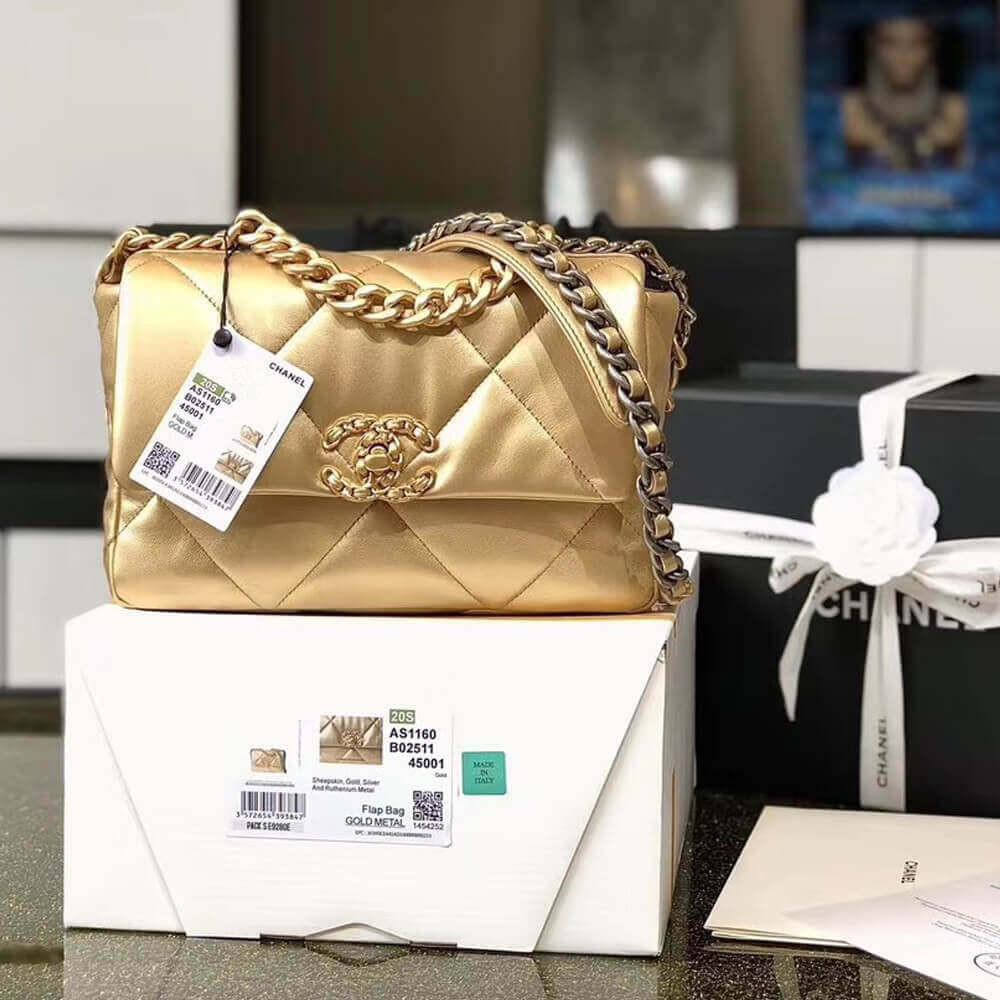Chanel 19 Flap Bag AS1160 Gold