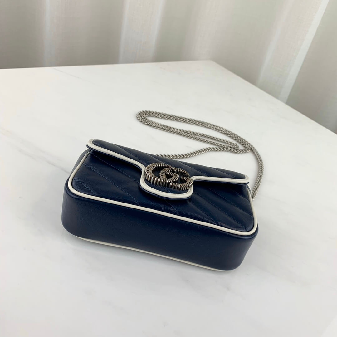 Gucci GG Marmont Super Mini Bag 574969 Blue