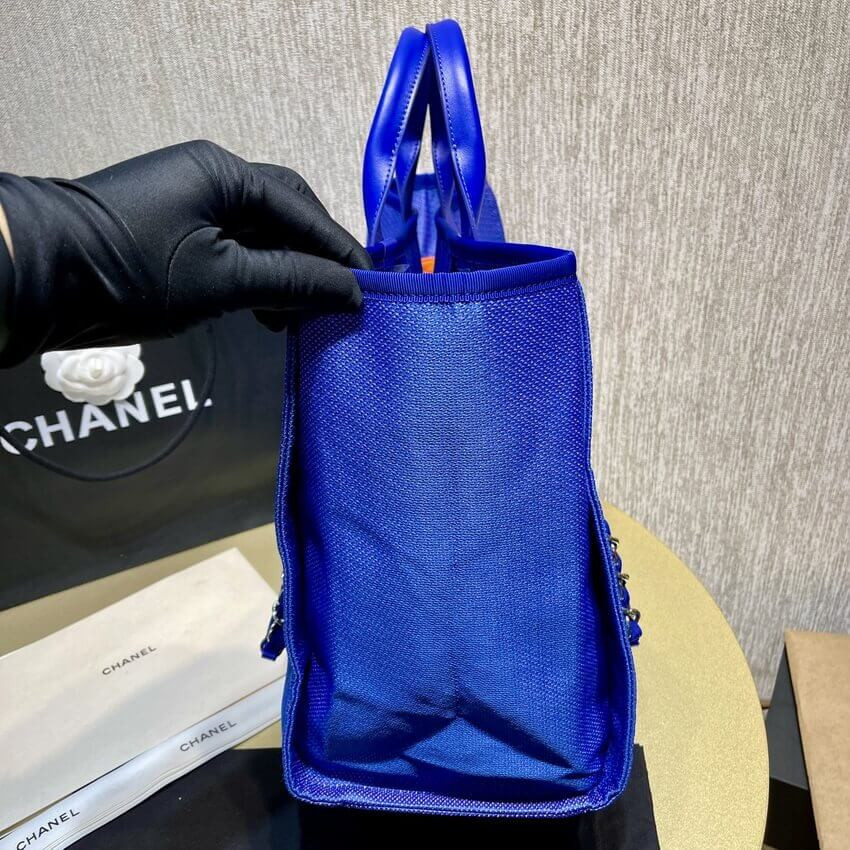 Chanel 21S Deauville Blue Orange Large Shopping Bag A66941
