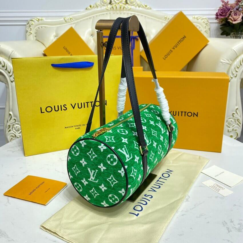 Louis Vuitton Monogram Jacquard Velvet Papillon Bag M46206 Green
