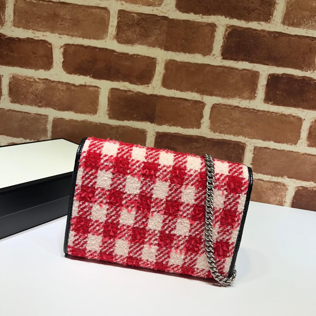 Gucci Dionysus Mini Check Tweed Chain Bag 401231