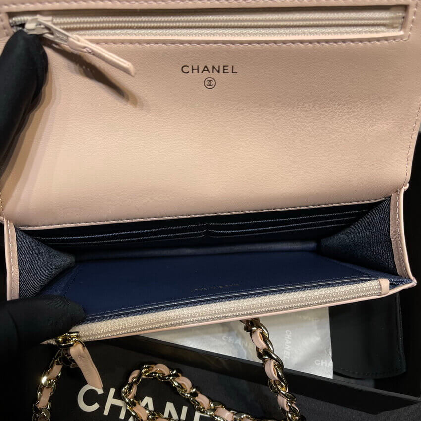 Chanel Lambskin Plexi Quilted Wallet On Chain WOC AP2377