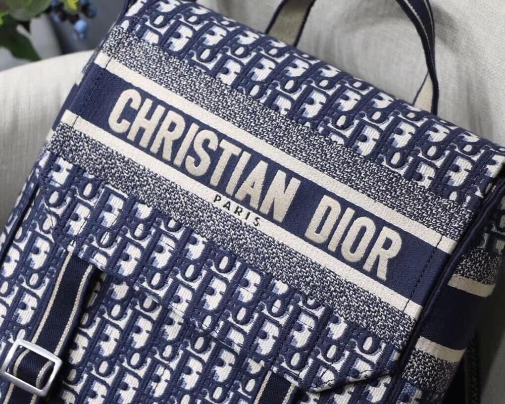 Christian Dior Embroidered Canvas Backpack M1293