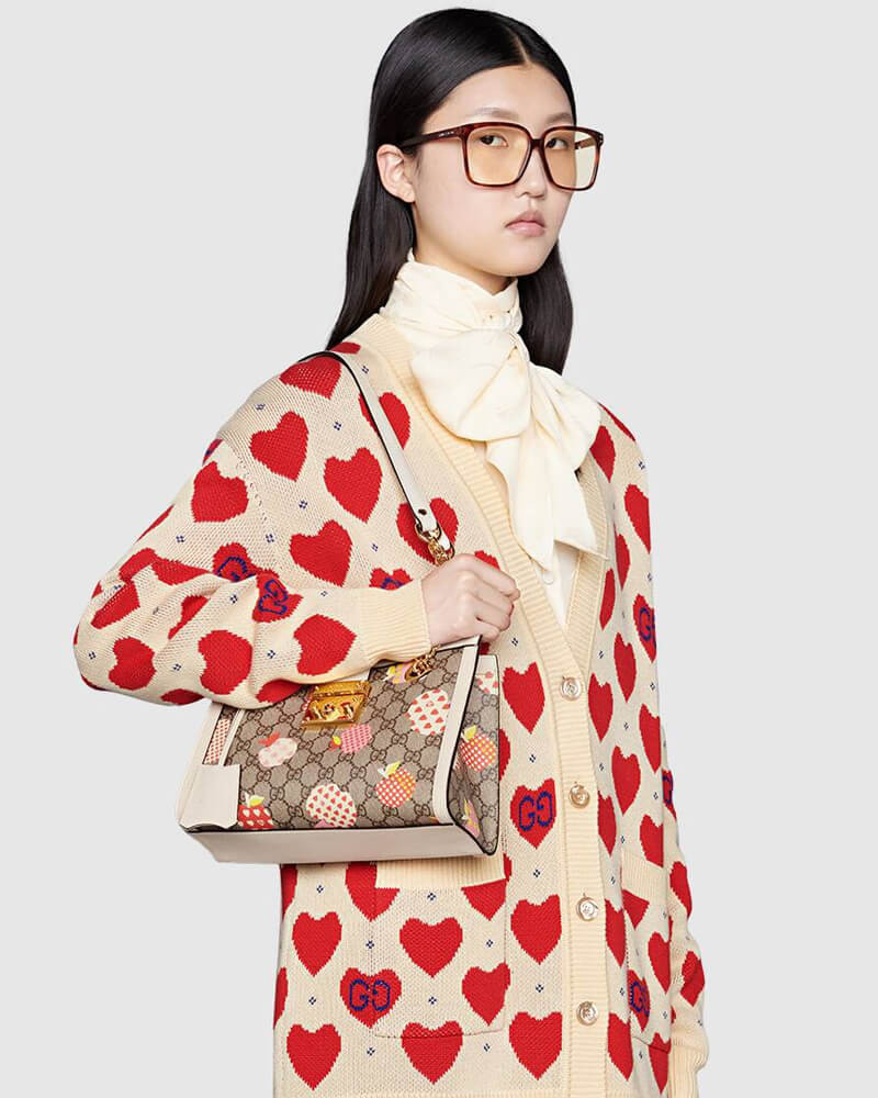 Gucci Padlock GG Heart Apple Pattern Small Shoulder Bag 498156