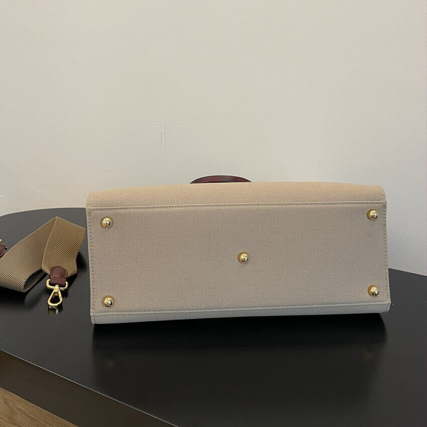 Fendi Medium Sunshine Tote Bag in Beige Canvas 8BH386