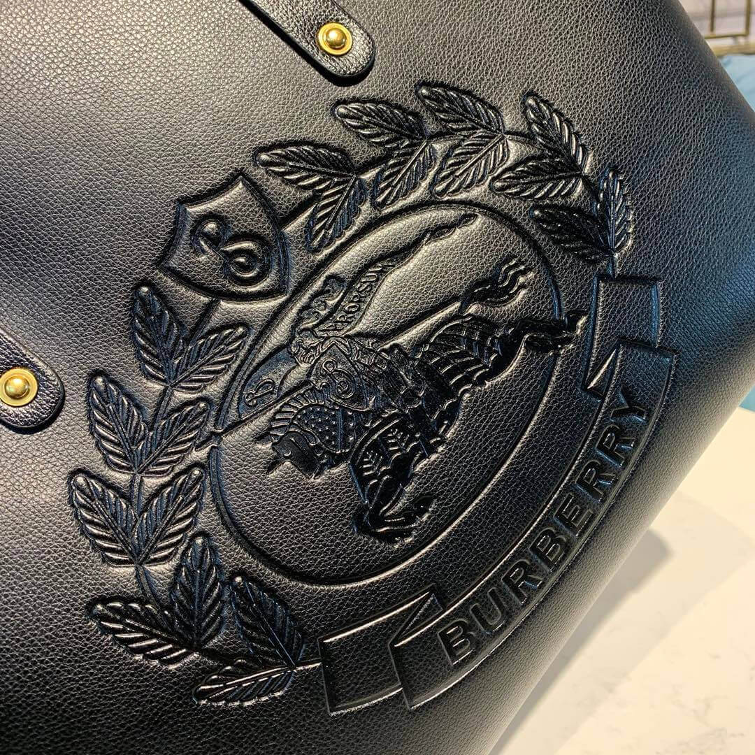 Burberry Small Embossed Crest Leather Tote 40801091