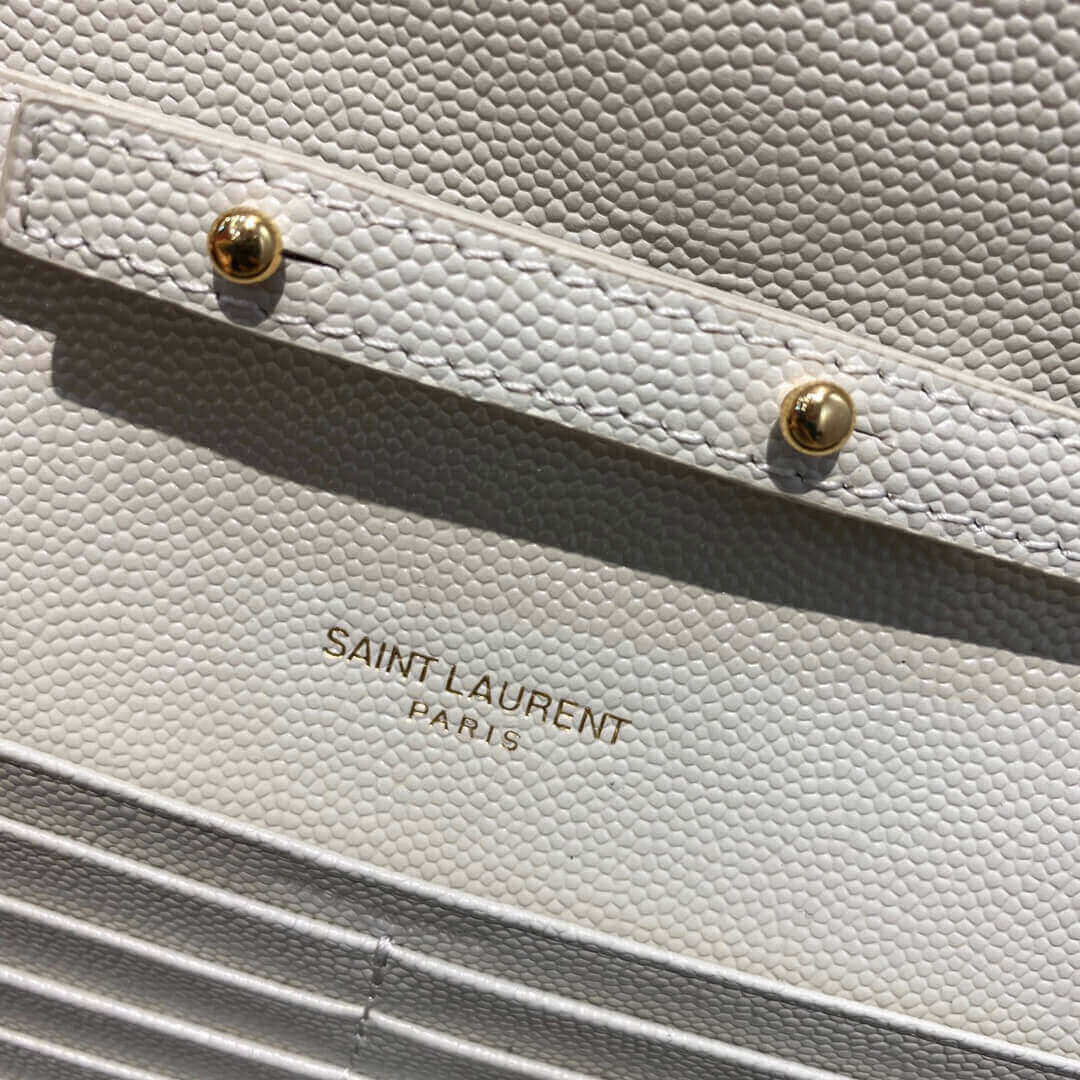 YSL Saint Laurent Monogram Chain Wallet In Mix Matelasse Grain Leather 620280