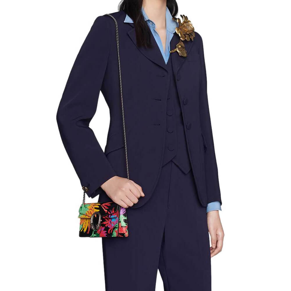 Gucci Dionysus Ken Scott Print Super Mini Bag 476432 Black