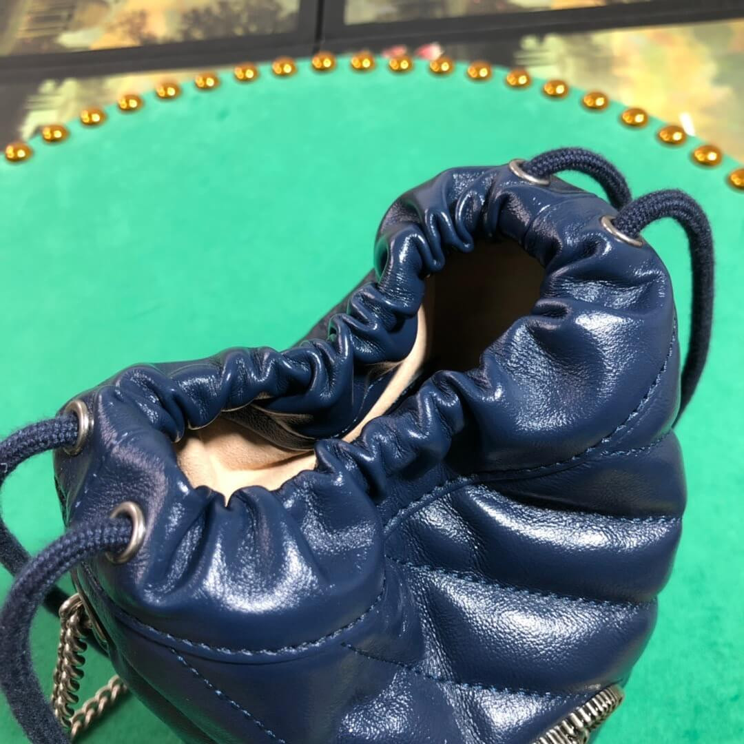 Gucci GG Marmont Mini Bucket Bag 575163 Blue