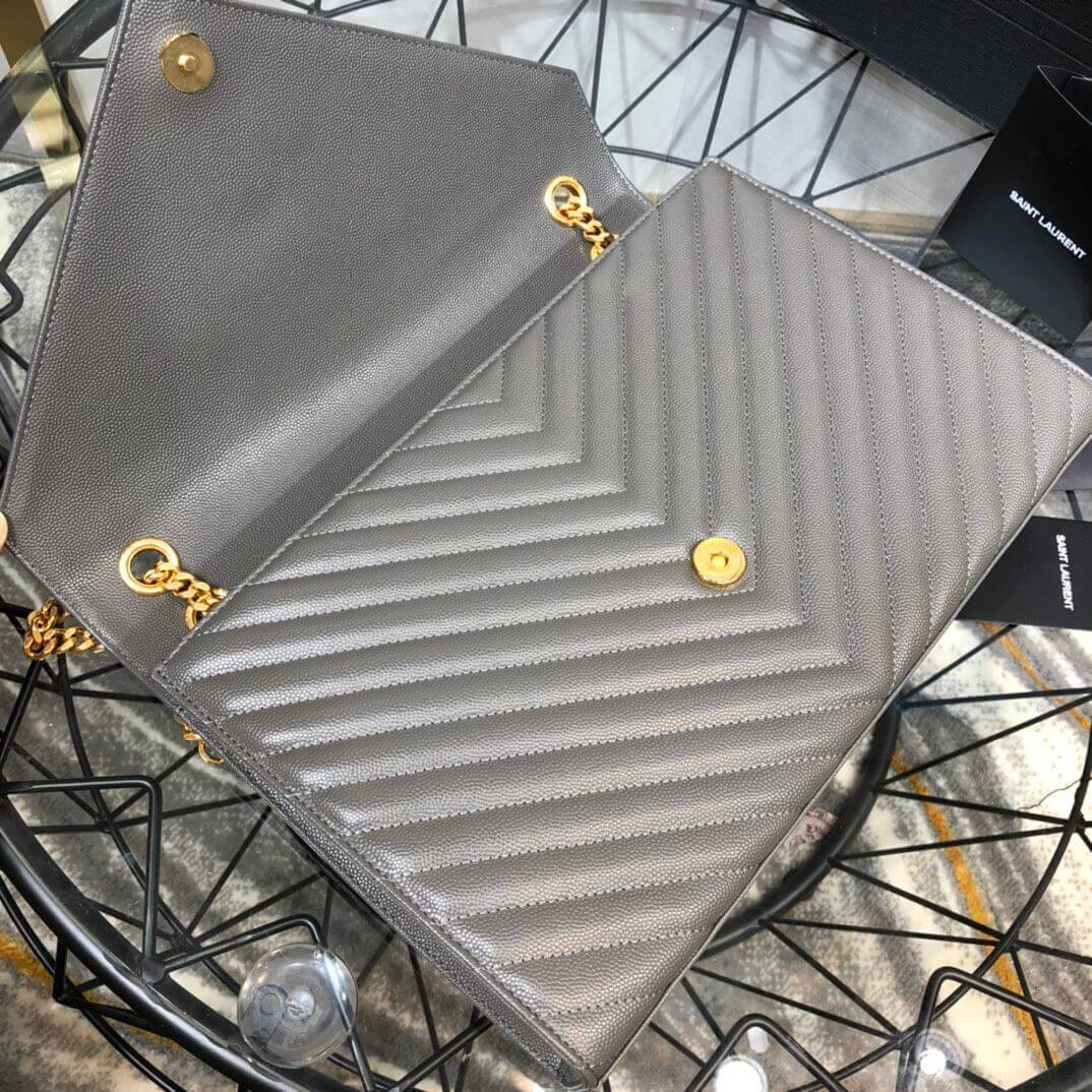 Saint Laurent Grain Leather Large Envelope Chain Bag 396910