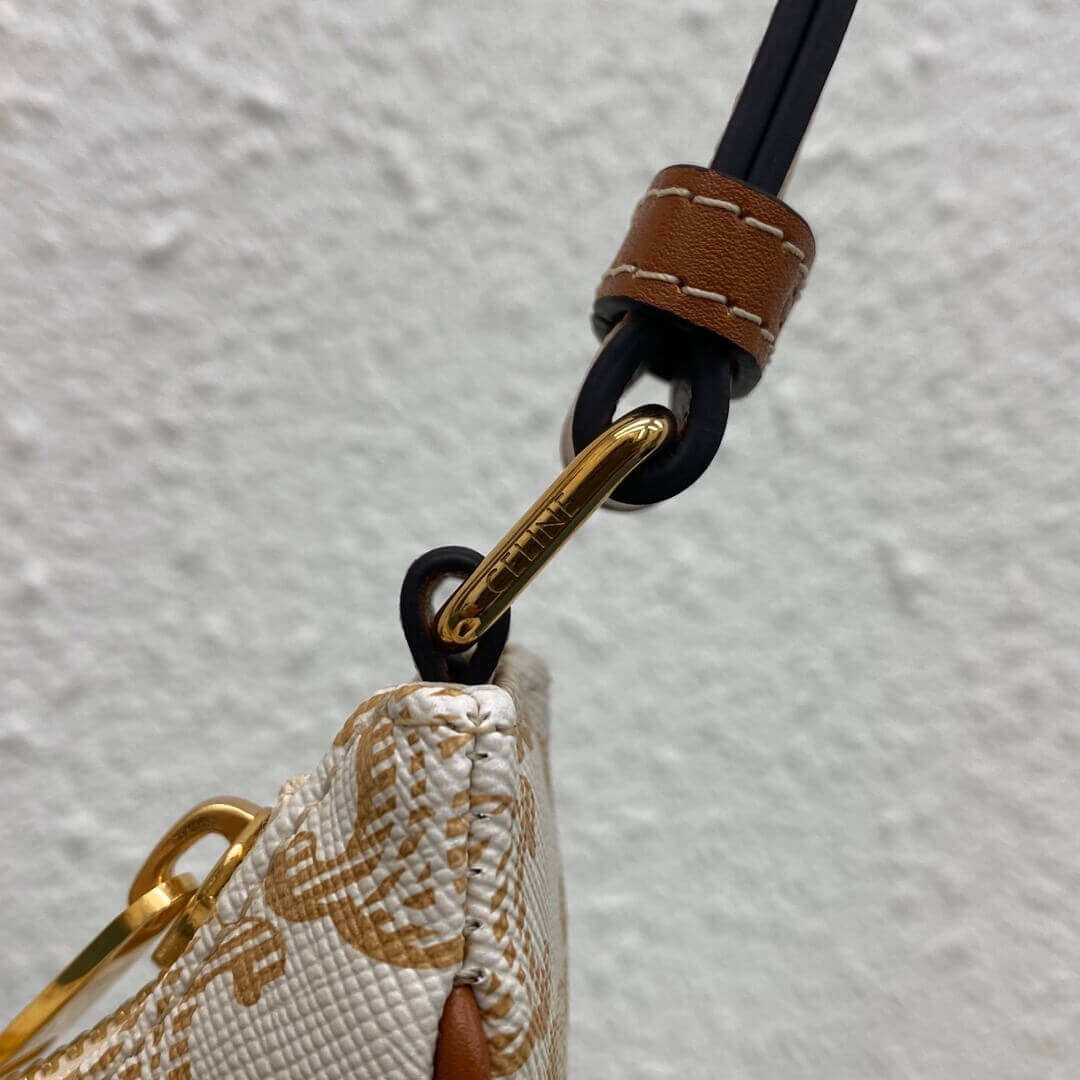 Celine Ava Bag In Triomphe Canvas 193952 White